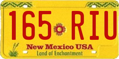 NM license plate 165RIU