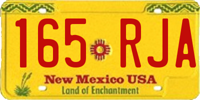 NM license plate 165RJA