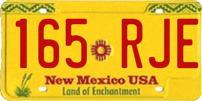NM license plate 165RJE