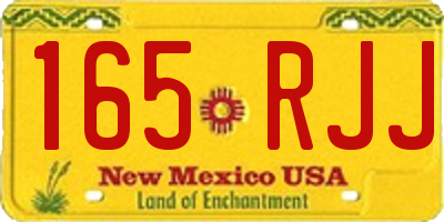 NM license plate 165RJJ