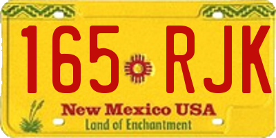 NM license plate 165RJK