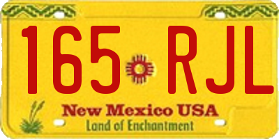 NM license plate 165RJL