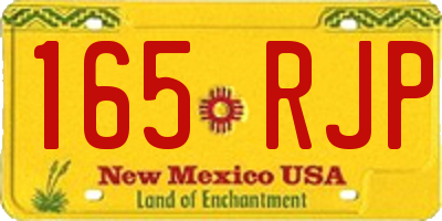 NM license plate 165RJP