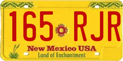 NM license plate 165RJR