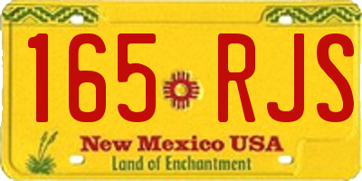 NM license plate 165RJS