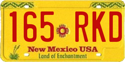 NM license plate 165RKD