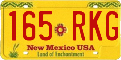 NM license plate 165RKG
