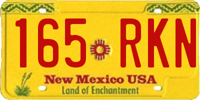NM license plate 165RKN