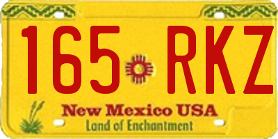 NM license plate 165RKZ