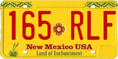 NM license plate 165RLF