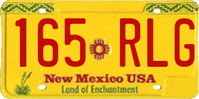 NM license plate 165RLG