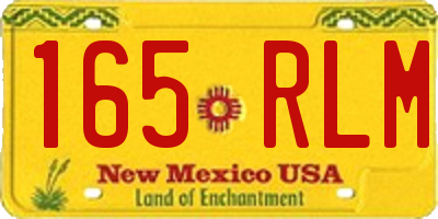 NM license plate 165RLM