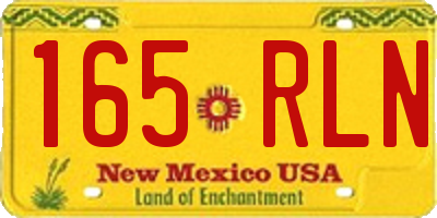 NM license plate 165RLN