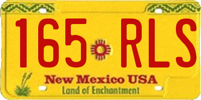 NM license plate 165RLS