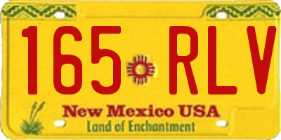 NM license plate 165RLV