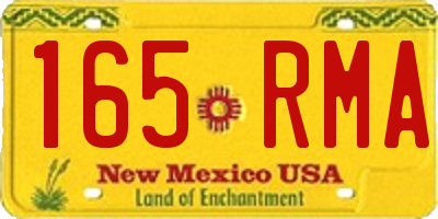 NM license plate 165RMA