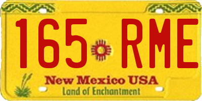 NM license plate 165RME