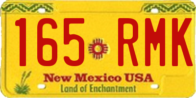 NM license plate 165RMK