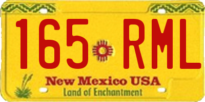 NM license plate 165RML