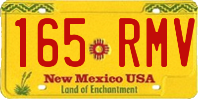 NM license plate 165RMV
