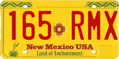 NM license plate 165RMX