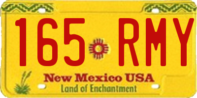 NM license plate 165RMY