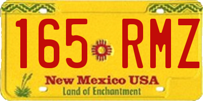 NM license plate 165RMZ