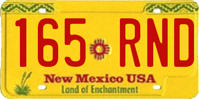 NM license plate 165RND