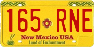 NM license plate 165RNE