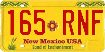 NM license plate 165RNF