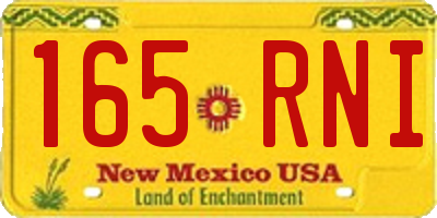 NM license plate 165RNI