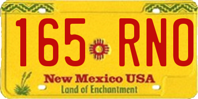 NM license plate 165RNO