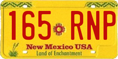 NM license plate 165RNP