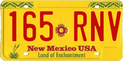 NM license plate 165RNV