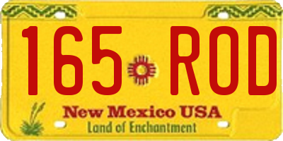 NM license plate 165ROD