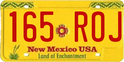 NM license plate 165ROJ