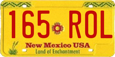 NM license plate 165ROL