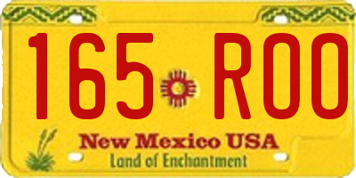NM license plate 165ROO