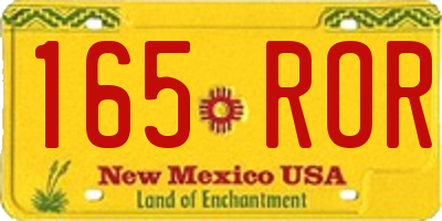 NM license plate 165ROR