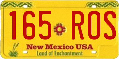 NM license plate 165ROS