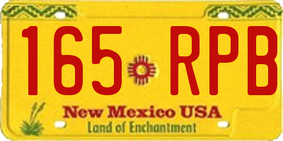 NM license plate 165RPB