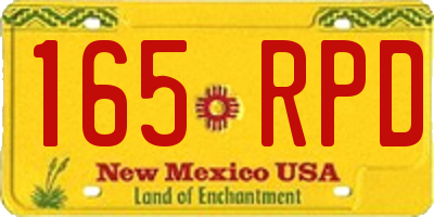 NM license plate 165RPD