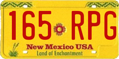 NM license plate 165RPG