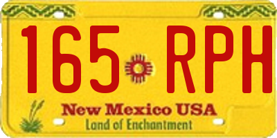 NM license plate 165RPH