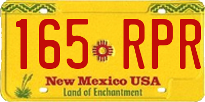 NM license plate 165RPR