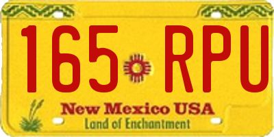 NM license plate 165RPU