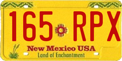 NM license plate 165RPX