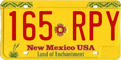 NM license plate 165RPY