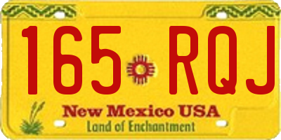 NM license plate 165RQJ