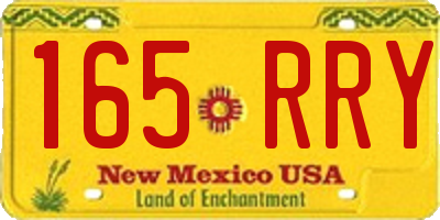 NM license plate 165RRY